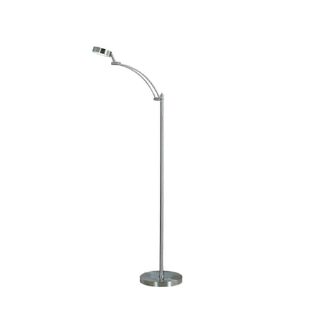 Homeroots 54 in. Adjustable LED Task Floor Lamp, Nickel 431840